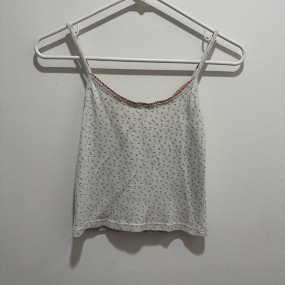 Brandy Melville Floral White Spaghetti Strap Tank Top - Picture 4 of 4